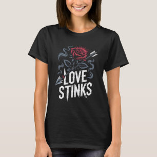 Anti Valentines Day Tattoo Art Rose Graphic - Love T-Shirt
