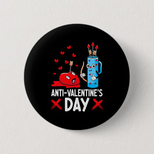 Anti Valentines Day Valentines Day Arrows Single  2 Inch Round Button