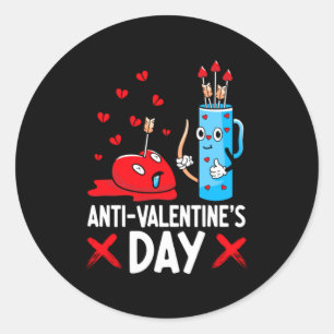 Anti Valentines Day Valentines Day Arrows Single Classic Round Sticker