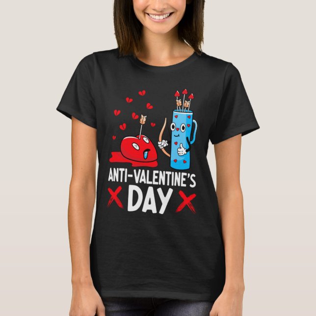 Anti Valentines Day Valentines Day Arrows Single  T-Shirt (Front)