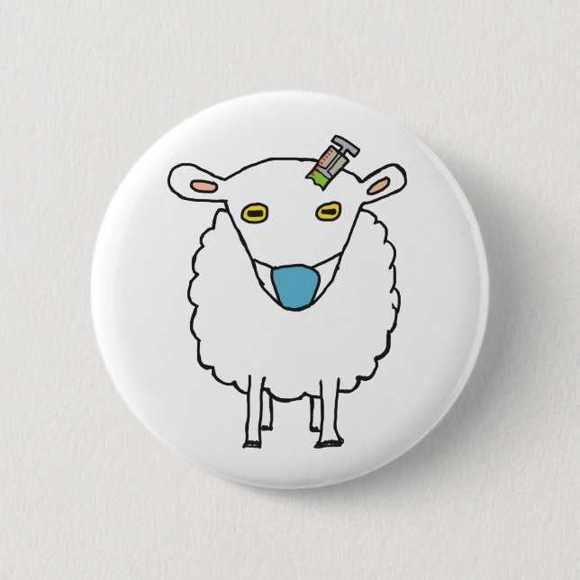 Anti Vax Sheep Vaccination 2 Inch Round Button (Front)
