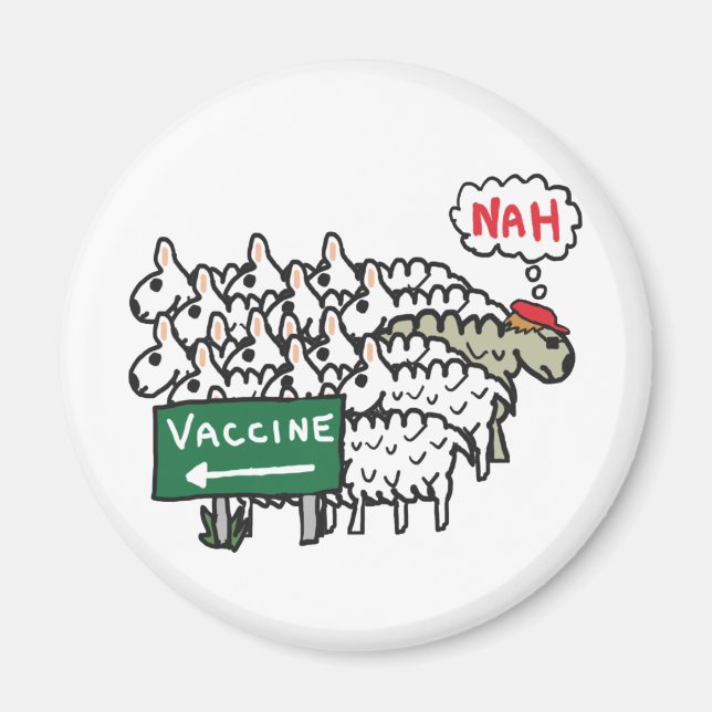 Anti Vax Sheep Vaccination Magnet (Front)