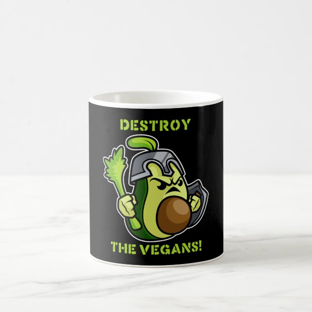 Anti Vegan Avocado Knight Coffee Mug (Center)