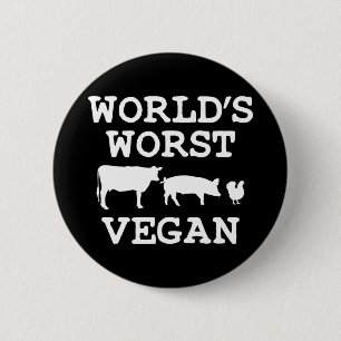 Anti vegan meat-eater bbq grilling pitmaster 2 inch round button
