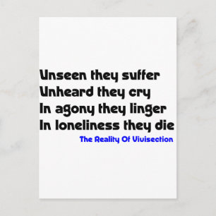 Anti Vivisection Postcard