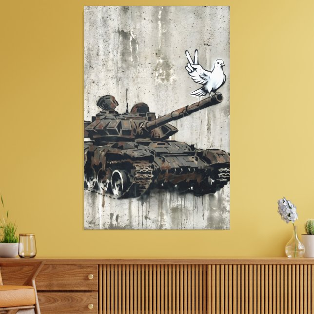 Anti War Dove of Peace Canvas Print (Insitu(LivingRoom))