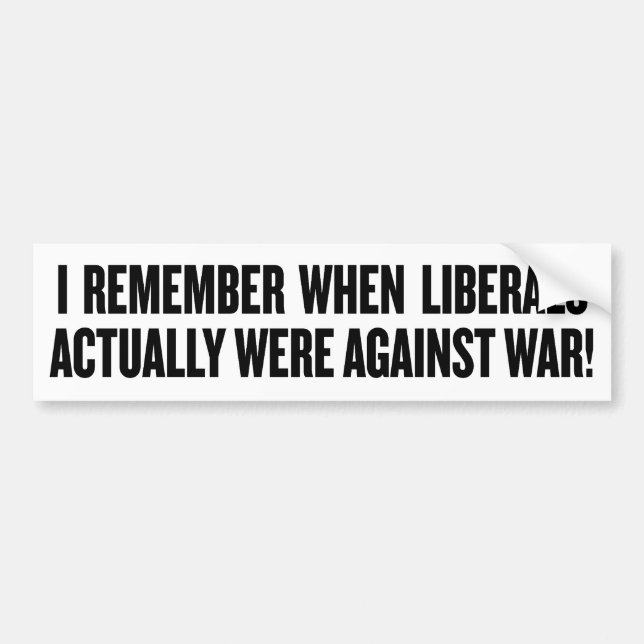 Anti War Liberals Bumper Sticker (Front)