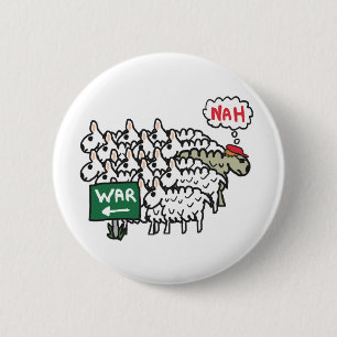 Anti War Sheep 2 Inch Round Button