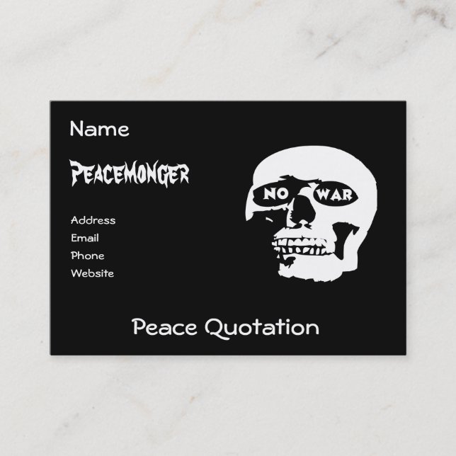 Anti-War Skull Business Card (Front)