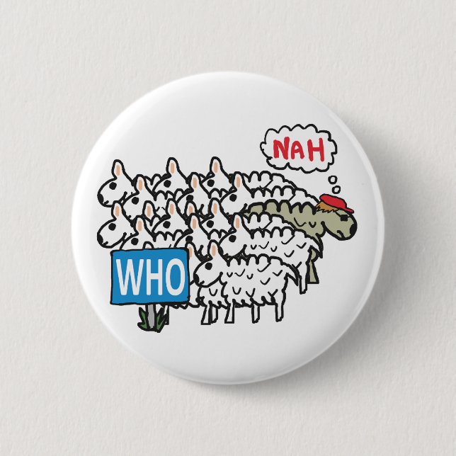 Anti WHO 2 Inch Round Button (Front)