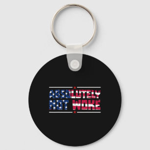 Anti-woke Absolutely Not Woke Usa Flag Free Speech Keychain
