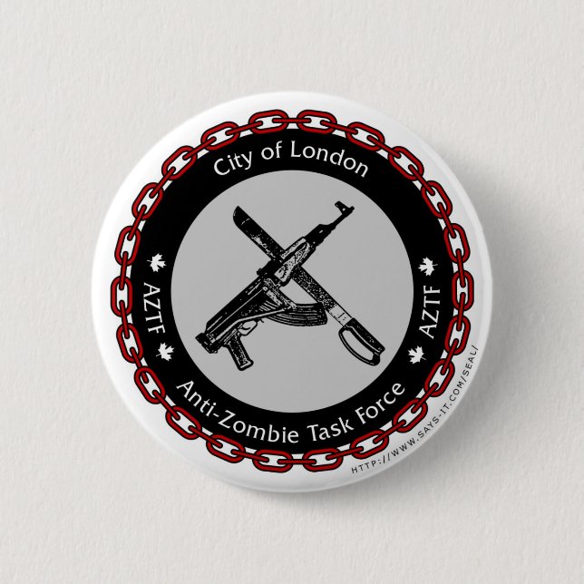 Anti-Zombie Task Force 2 Inch Round Button (Front)