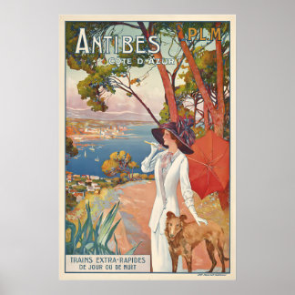 Antibes Côte d'Azur France Affiche de Voyage Vinta