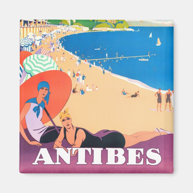 Antibes France vintage travel magnet (Front)