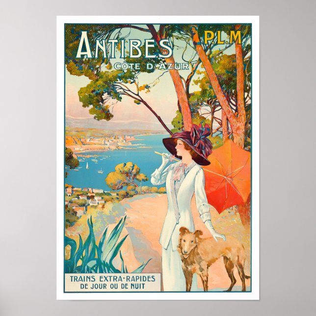 Antibes France vintage travel Poster (Devant)