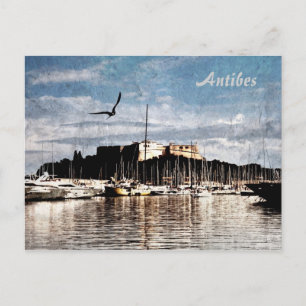 Antibes harbour postcard