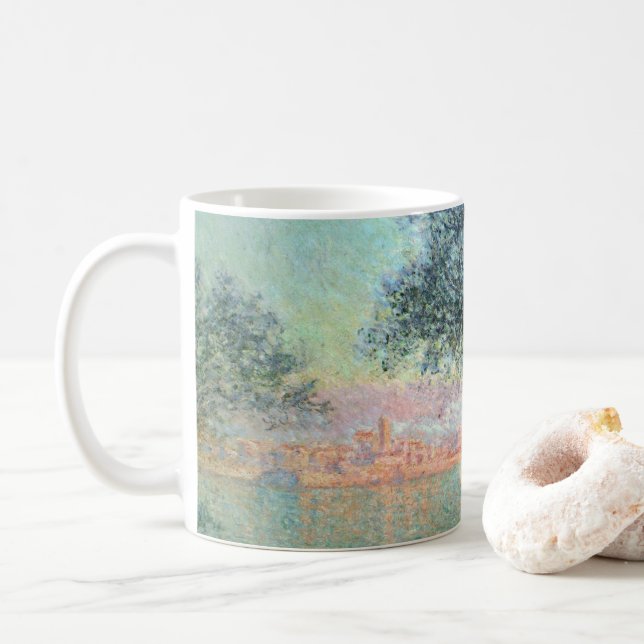 Antibes in the Morning by Claude Monet Coffee Mug (With Donut)