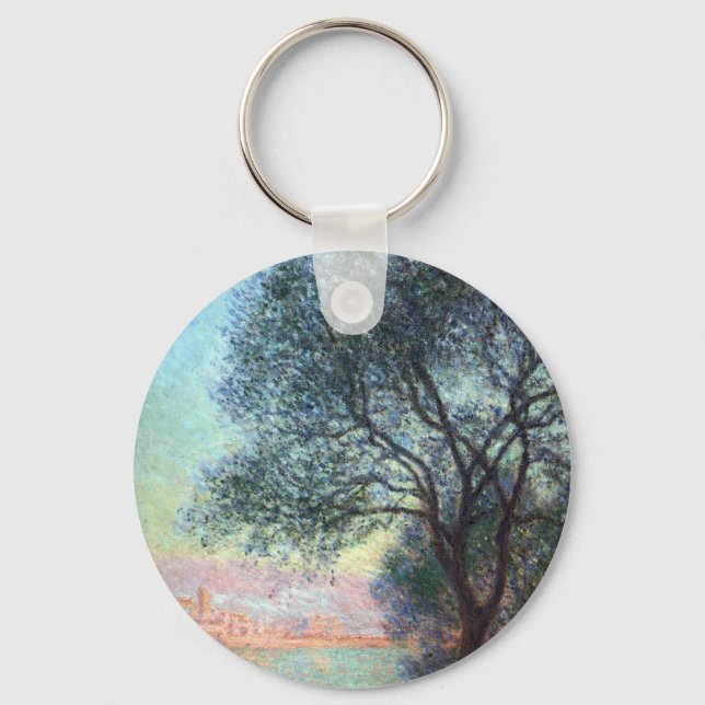 Antibes in the Morning by Claude Monet Keychain (Front)