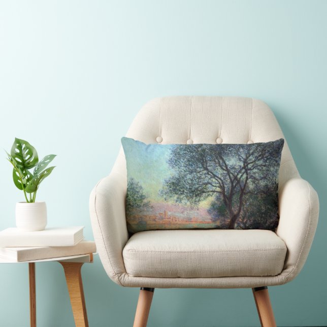 Antibes in the Morning by Claude Monet Lumbar Pillow (Chair)