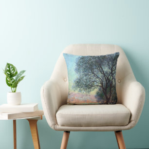 Antibes in the Morning by Claude Monet Throw Pillow