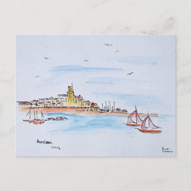 Antibes on the Mediterranean, France Postcard (Front)