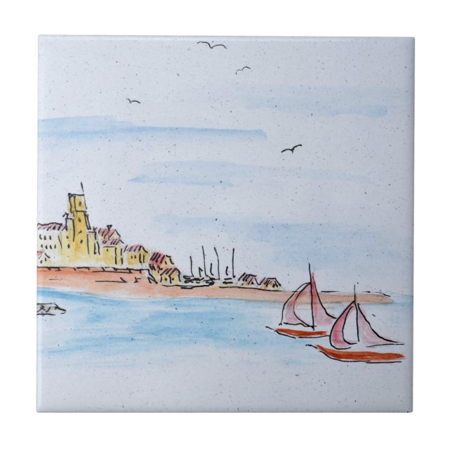 Antibes on the Mediterranean, France Tile (Front)