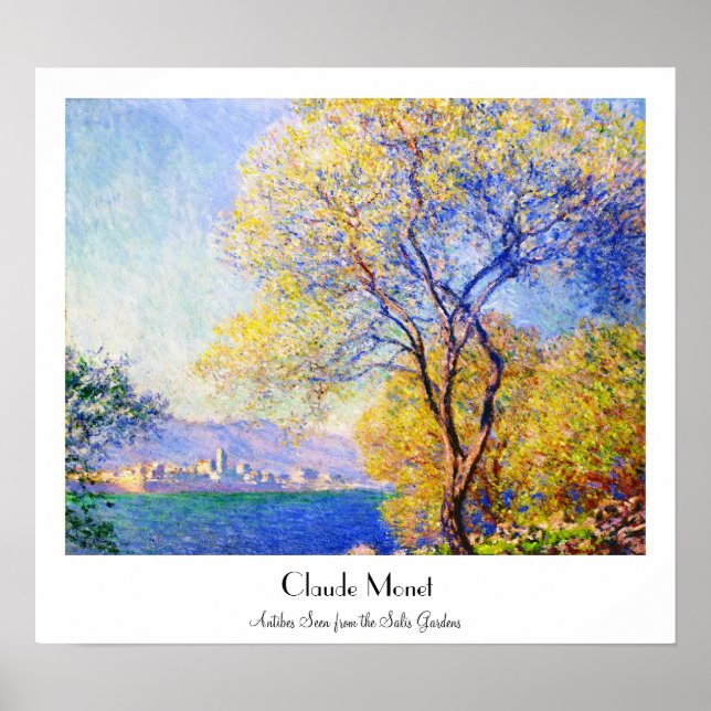 Antibes Seen from the Salis Gardens Claude Monet Poster (Front)