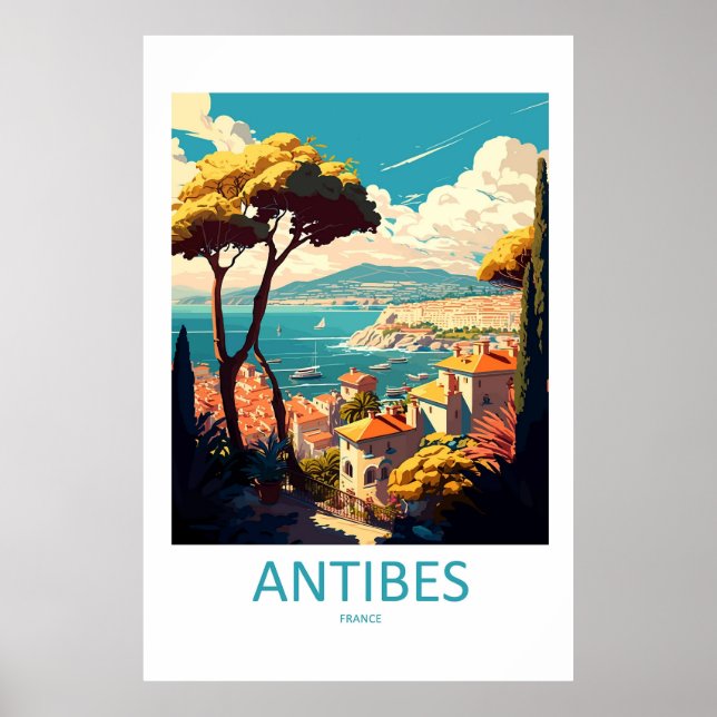 Antibes Travel Print Wall Art Poster (Front)