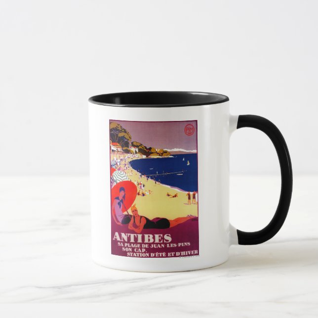 Antibes Vintage PosterEurope Mug (Right)