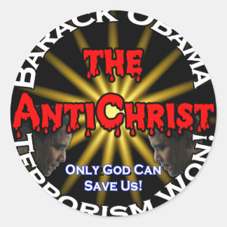 AntiChrist Obama God Classic Round Sticker