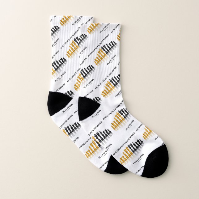 Anticipate Future Moves Play Chess Advice Humour Socks (Pair)