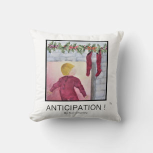 Anticipation on Christmas Eve Throw Pillow