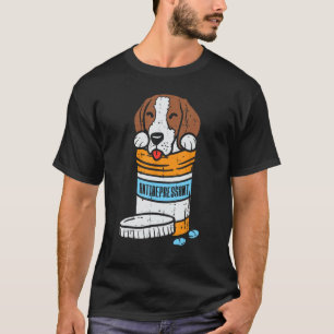 Antidepressant Beagle Cute Animal Pet Hound Dog Lo T-Shirt