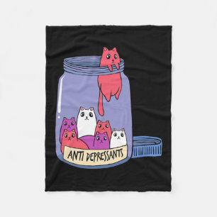 Antidepressant Mental Health Kitten Doctor Pet Own Fleece Blanket