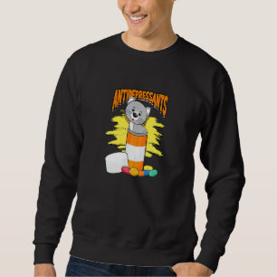 Antidepressants Grey Cats Natural Stripes Pattern Sweatshirt