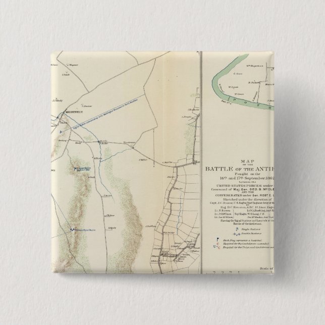 Antietam, Suffolk, Gettysburg 2 Inch Square Button (Front)