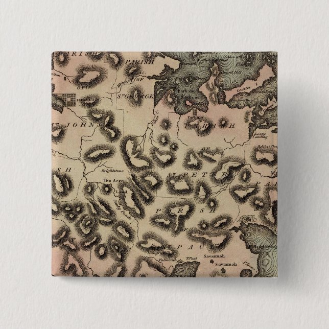 Antigua 2 inch square button (Front)