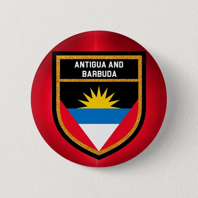 Antigua And Barbuda Flag 2 Inch Round Button (Front)
