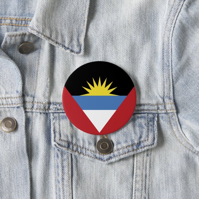 Antigua and Barbuda flag 3 Inch Round Button (In Situ)