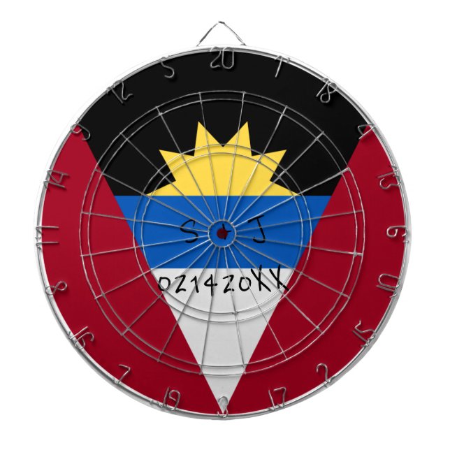 Antigua and Barbuda Flag BTS Custom Message Dartboard (Front)