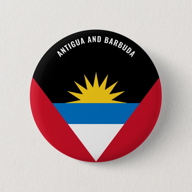 Antigua and Barbuda Flag Charming Patriotic 2 Inch Round Button (Front)