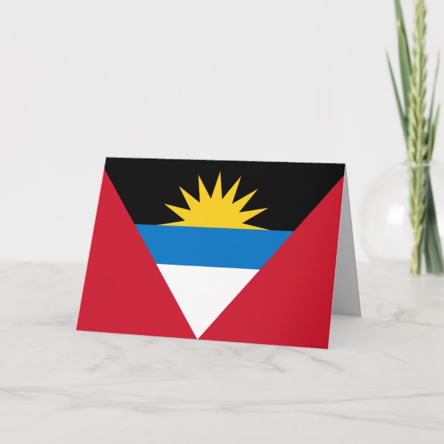 antigua and barbuda flag greeting card (Front)