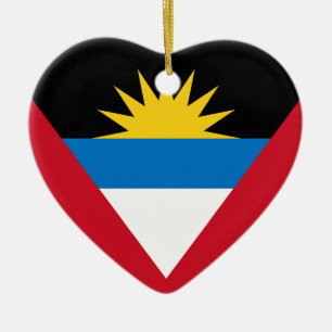 Antigua and Barbuda Flag Heart Ornament