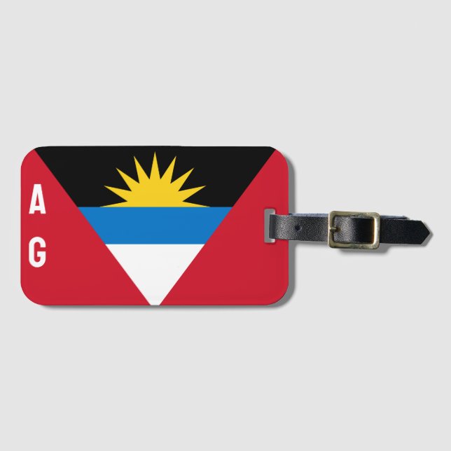 Antigua and Barbuda Flag Luggage Tag (Front Horizontal)
