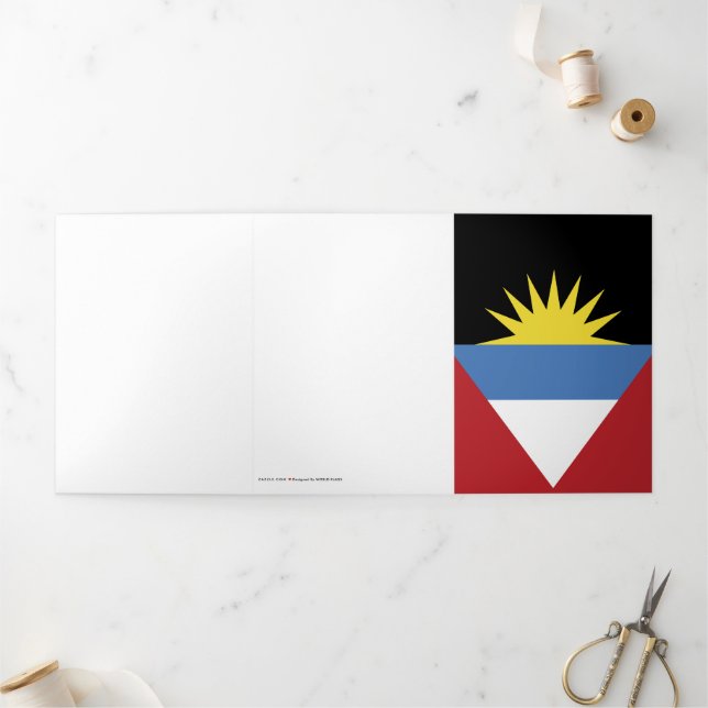 Antigua and Barbuda flag Tri-Fold Card (Outside)