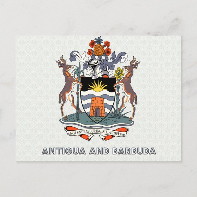 Antigua And Barbuda High Quality Coat of Arms Postcard (Front)