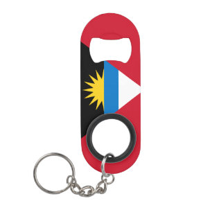 Antigua and Barbuda National Flag Patriotic Keychain Bottle Opener