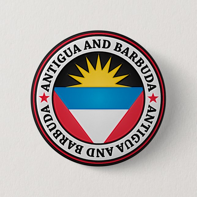 Antigua And Barbuda Round Emblem 2 Inch Round Button (Front)