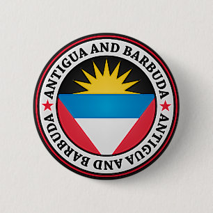 Antigua And Barbuda Round Emblem 2 Inch Round Button
