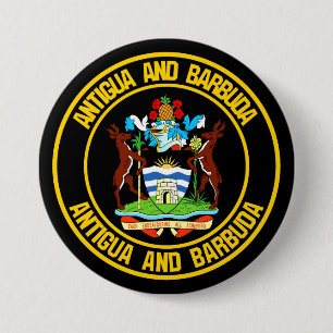 Antigua and Barbuda Round Emblem 3 Inch Round Button